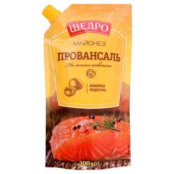 Майонез Щедро Провансаль 67% 300г - купить, цены на МегаМаркет - фото 1