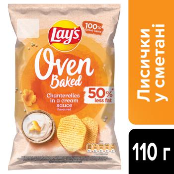 Чипси Lay's Oven Baked картопляні зі смаком лисичок у сметані 110г - купити, ціни на NOVUS - фото 2