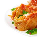 Cabbage RollsStuffed with Meat and Rice with Sauce