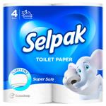 Туалетний папір Selpak білий 3-шаровий 4шт