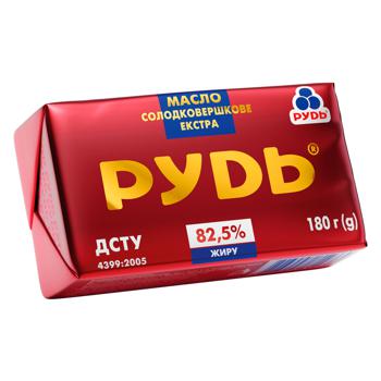 Масло Рудь солодковершкове екстра 82,5% 180г - купити, ціни на Auchan - фото 4