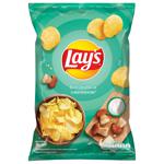 Чипси Lay's картопляні зі смаком білих грибів зі сметаною 120г
