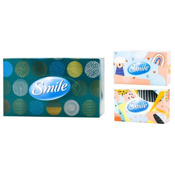 Серветки косметичні Smile білі 3-шарові 70л - купити, ціни на Auchan - фото 1