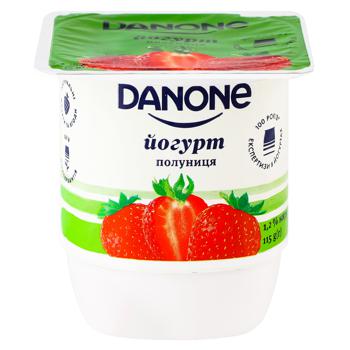 Йогурт Danone клубника 1,2% 115г - купить, цены на МегаМаркет - фото 1