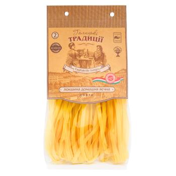Макаронні вироби Галицькі Традиції Локшина домашня яєчна 250г - купити, ціни на Auchan - фото 1