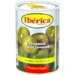 Оливки зеленые Iberica с косточкой 420г