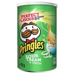 Чипси Pringles картопляні зі смаком сметани та цибулі 70г