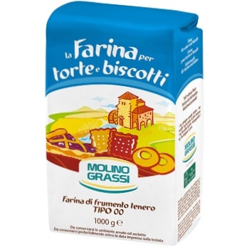 Борошно Molino Grassi Torte e Biscotti Tipo 00 з м'яких сортів пшениці 1кг - купити, ціни на МегаМаркет - фото 1