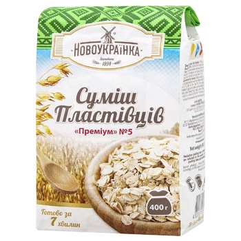 Novoukrayinka Premium №5 Oat Flakes 400g - buy, prices for MegaMarket - photo 1