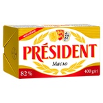 Масло President кислосливочное несоленое 82% 400г