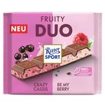 Ritter Sport Fruity Duo Milk Chocolate with Pieces of Currant, Raspberry and Rice Flakes 218g